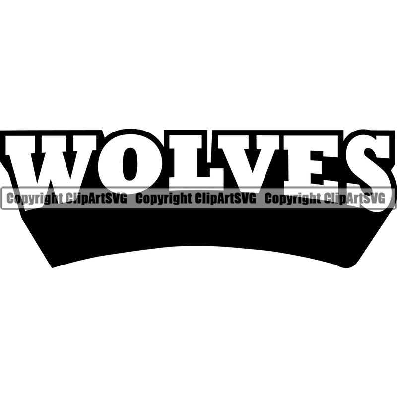 Wolves Mascot Game Sports Team Black And White Vector Fantasy eSport Animal Symbol Design ClipArt SVG