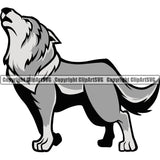 Wolf Howl Mascot Game Fantasy eSport Howling Wolves Animal Vector Symbol Design ClipArt SVG