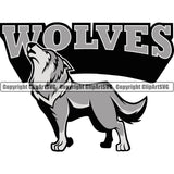 Wolves Howl Mascot Game Fantasy eSport Howling Wolf Animal Vector Symbol Design ClipArt SVG