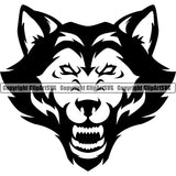 Wolf Wolves Sports Team Mascot Game Fantasy Mascots eSport Animal Emblem Badge Head Color Logo Symbol Clipart SVG