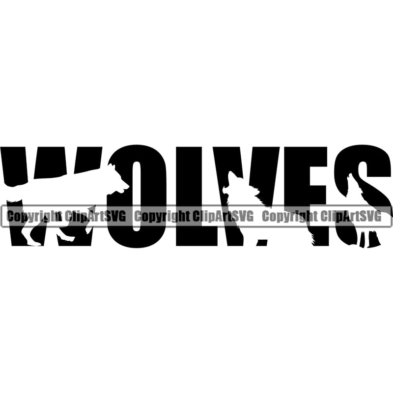 Wolves Long Teeth Horror Running Howling Silhouette Wolf Howl Vector Logo Vinyl Cut Cutting File