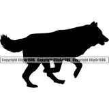 Black Wolf Running Silhouette Wolves Vector Logo Symbol Animal Vinyl Cut Cutting File