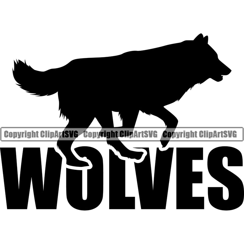 Wolves Black Logo Running Wolves Vector Symbol Silhouette Animal Vinyl Cut Cutting File