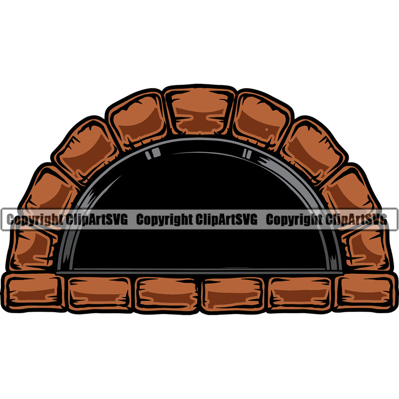 Baker Baking Bake Cook Cooking Cooker Fire Brick Oven Pizza Pizzeria Pastry Food Kitchen Gourmet Baker Oven Color Design Element Restaurant Chef Art Logo Clipart SVG