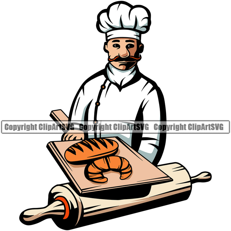 Baker Baking Bake Cook Cooking Cooker Pastry Baking Chef Logo Design Element Food Kitchen Gourmet Restaurant Chef Art Logo Clipart SVG