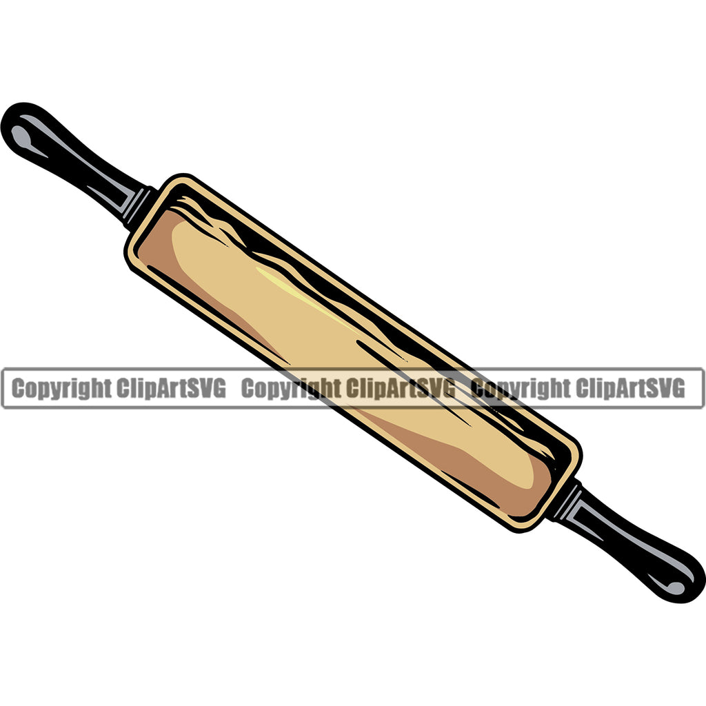 Baker Baking Bake Cook Cooking Cooker Color Baking Rolling Pin Hands Up Design Element Pastry Food Kitchen Gourmet Restaurant Chef Art Logo Clipart SVG