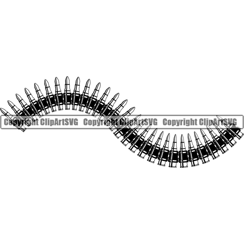 Military Army Weapon Gun Bullet Ak-47 Bullet Wavy Line Design Element Chain Border Outline Background Design Element Art Logo Clipart SVG