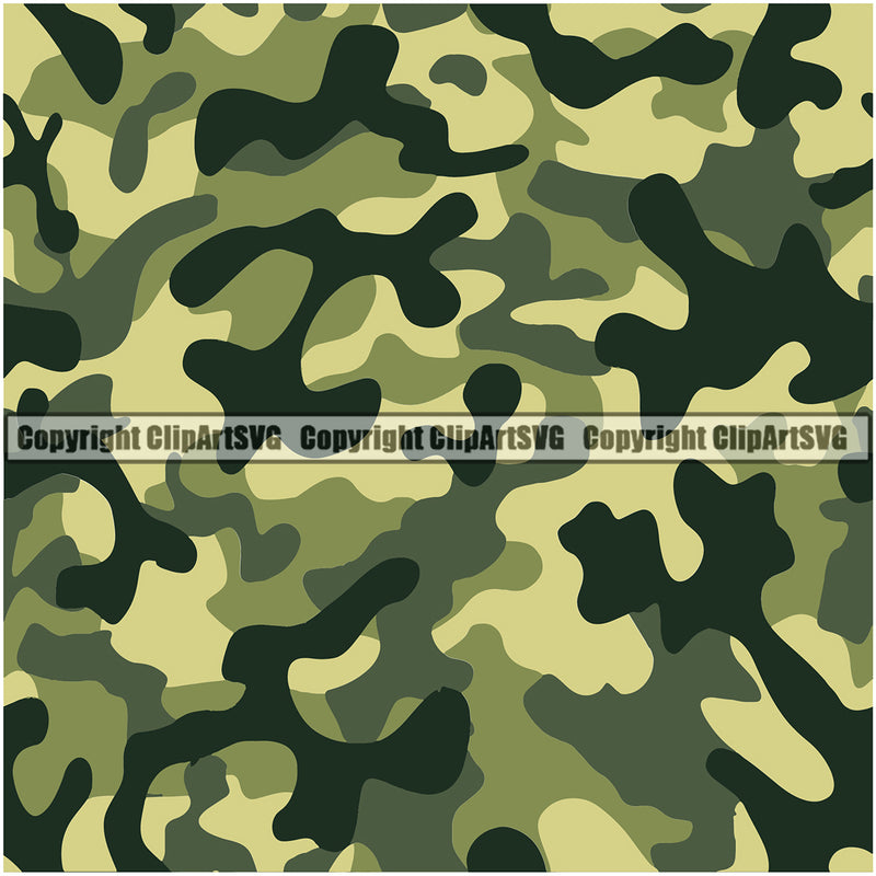 Camo Classic Green Seamless Pattern Forrest Vector Army War Combat Camping Nature Sports Military Clipart SVG