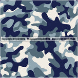 Camo Camouflage Seamless Pattern Design Black Blue Color Paintball Army War Combat Camping Nature Sports Military Fashion Vector Clipart SVG