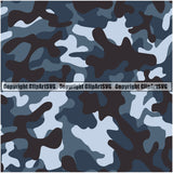 Camo Classic Seamless Pattern Design Blue Color Hunting Vector Army War Combat Camping Nature Sports Military Fashion Clipart SVG