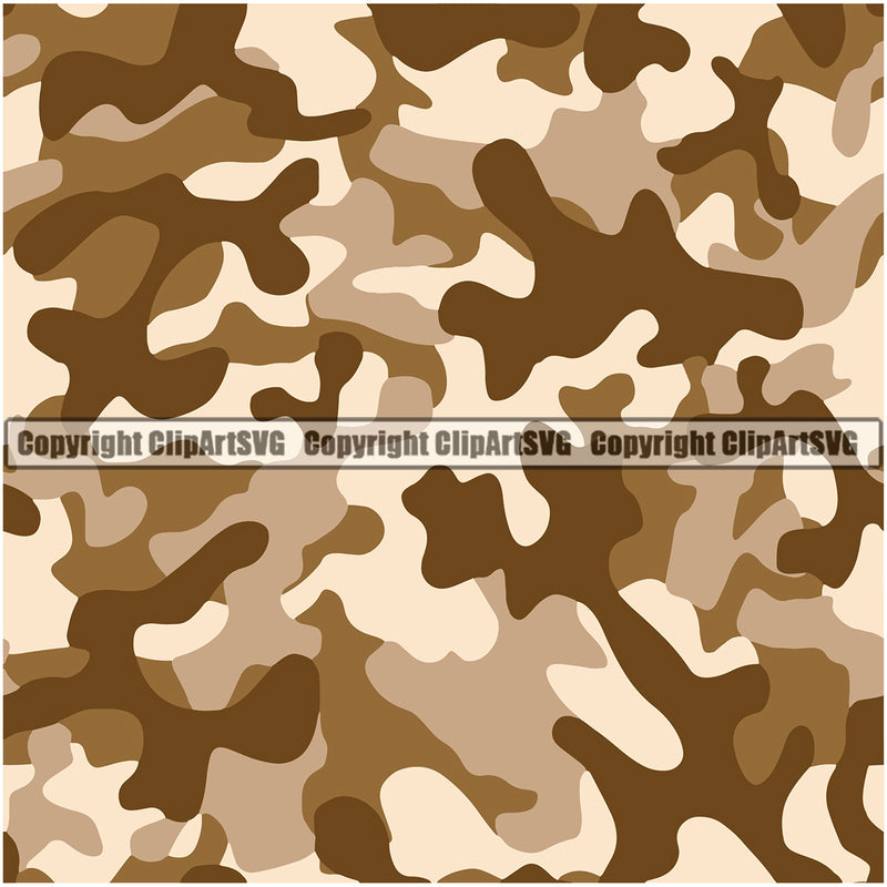 Camo Camouflage Seamless Pattern Design Brown Color Nature Sports Military Fashion Vector Fishing Paintball Army War Combat Camping Clipart SVG