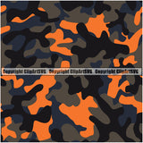 Camo Classic Seamless Pattern Design Orange Color Paintball Army War Combat Camping Nature Sports Military Fashion Vector Clipart SVG