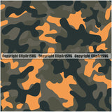 Camo Classic Seamless Pattern Design Orange Gray Color Fishing Paintball Army War Combat Camping Nature Sports Military Fashion Vector Clipart SVG