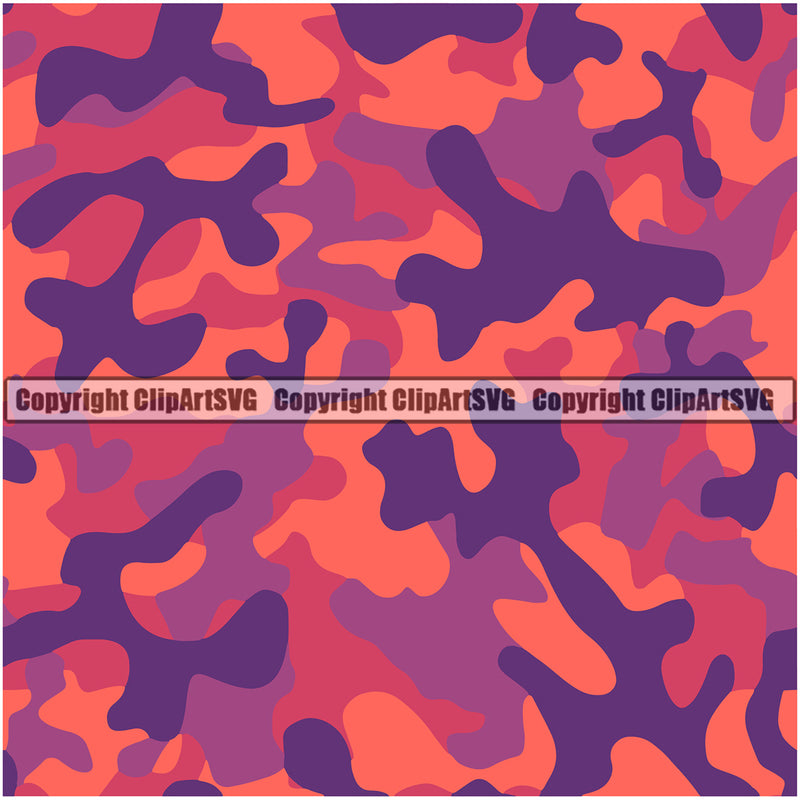 Camo Classic Seamless Pattern Design Purple Color Design  Fishing Paintball Army War Combat Camping Nature Sports Military Fashion Vector Clipart SVG