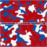 Camo Classic Seamless Pattern Design Red And White Color Paintball Army War Combat Camping Nature Sports Military Fashion Vector Clipart SVG
