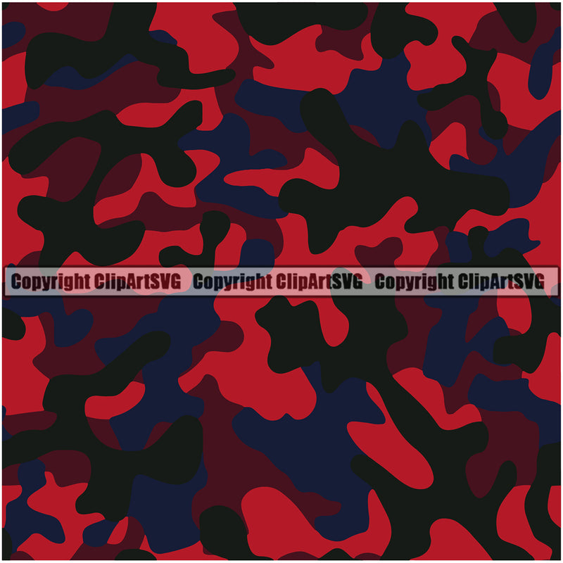 Camo Classic Seamless Pattern Design Red Color Paintball Army War Camping Sports Military Nature Fashion Combat Vector Clipart SVG