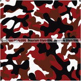 Camo Classic Seamless Pattern Design Red Maroon Color Paintball Army War Combat Camping Nature Sports Military Fashion Vector Clipart SVG