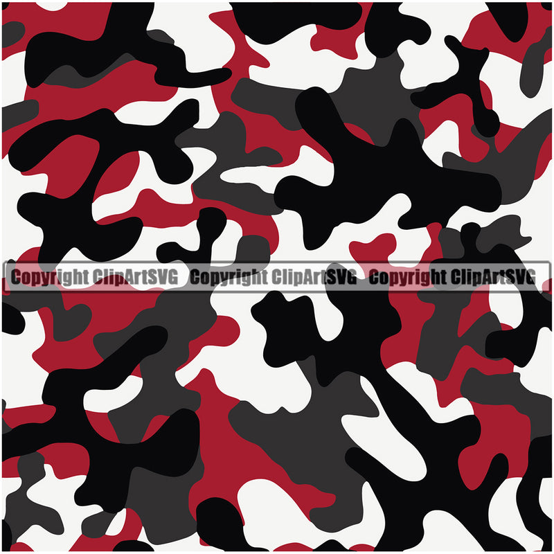 Camo Classic Seamless Pattern Design Maroon Red Color Sports Military Fashion Vector  Paintball Army War Combat Camping Nature Clipart SVG