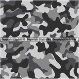 Camo Classic Seamless Pattern Design Black And White Color Paintball Army War Combat Camping Nature Sports Military Fashion Clipart SVG