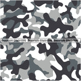 Camo Classic Seamless Pattern Design White Color Army War Combat Camping Nature Sports Military Fashion Vector Clipart SVG