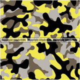 Camo Classic Seamless Pattern Design Yellow And Black Color Paintball Army War Combat Camping Nature Sports Military Fashion Vector Clipart SVG