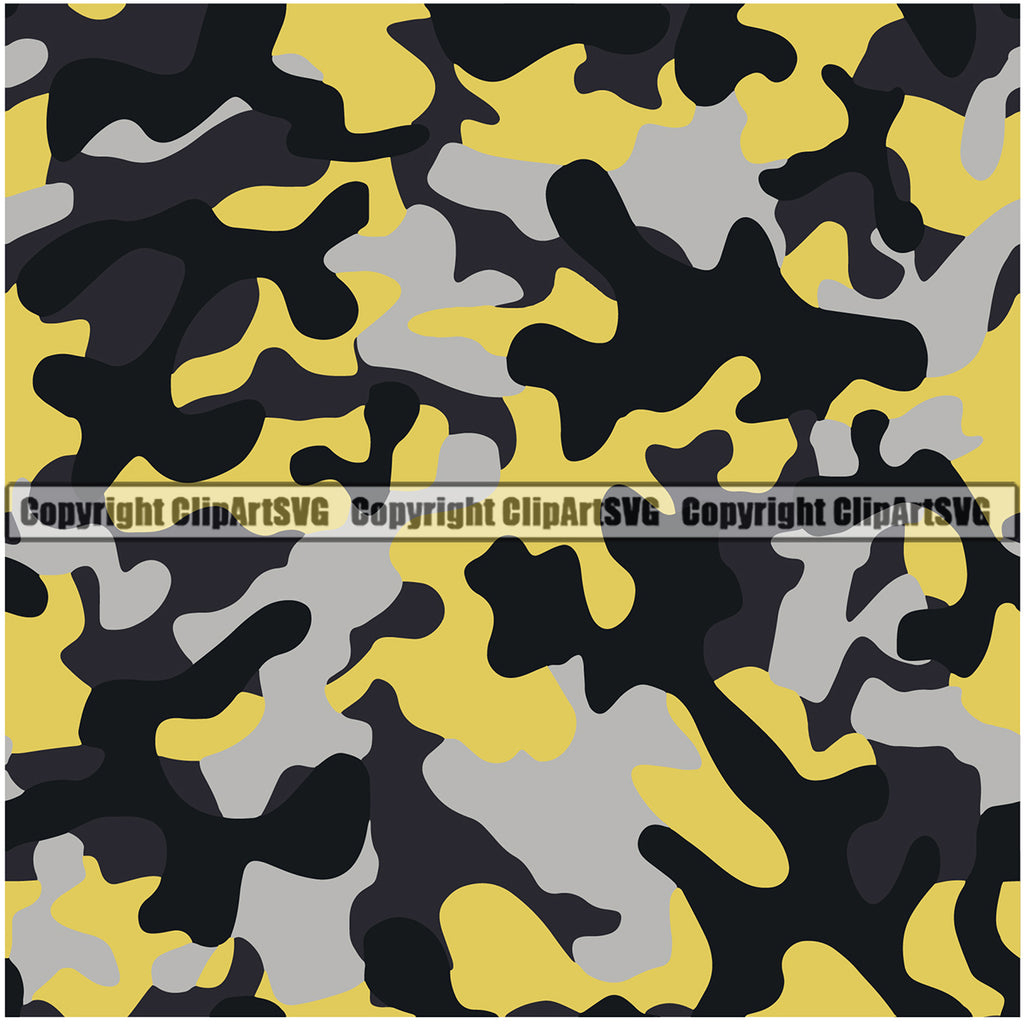 Camo Style - Black and Yellow Camouflage | Art Print