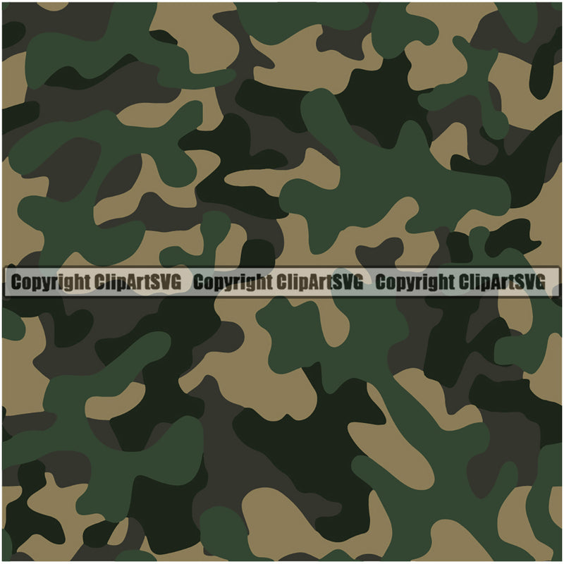 Camo Classic Seamless Pattern Design Paintball Army War Combat Camping Nature Sports Military Fashion Green Color Clipart SVG