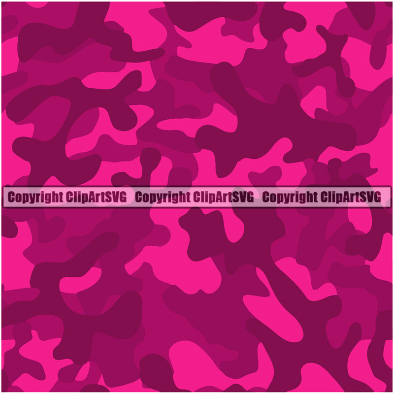 Camo Classic Seamless Pattern Design Pink Color Combat Camping Nature Sports Military Fashion Army War Clipart SVG