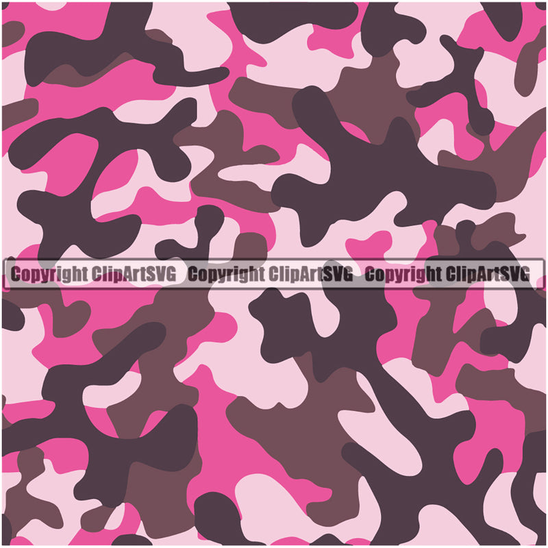 Camo Classic Seamless Pattern Design Pink Color Fishing Paintball Army War Combat Camping Vector Sports Military Fashion Clipart SVG