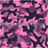 Camo Classic Seamless Pattern Design Color Pink Paintball Army War Combat Camping Nature Sports Military Fashion Vector Clipart SVG