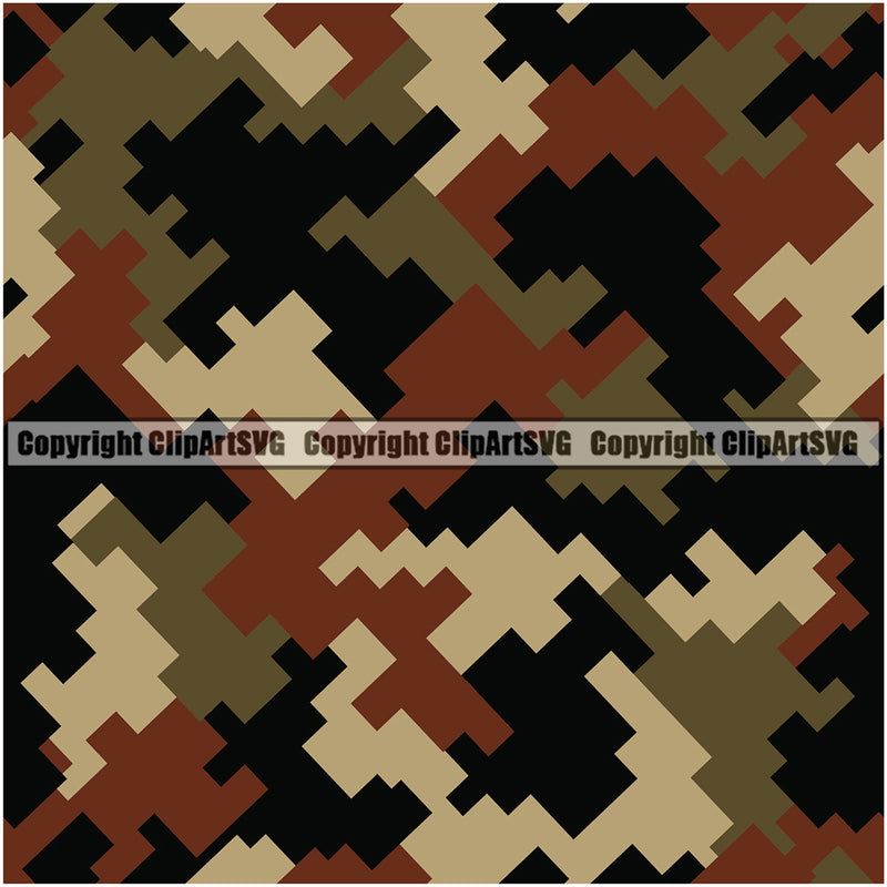 Digital Seamless Pattern Design Camo Army Black color War Combat Camping Nature Sports Military Fashion Wilderness Outdoor Clipart SVG