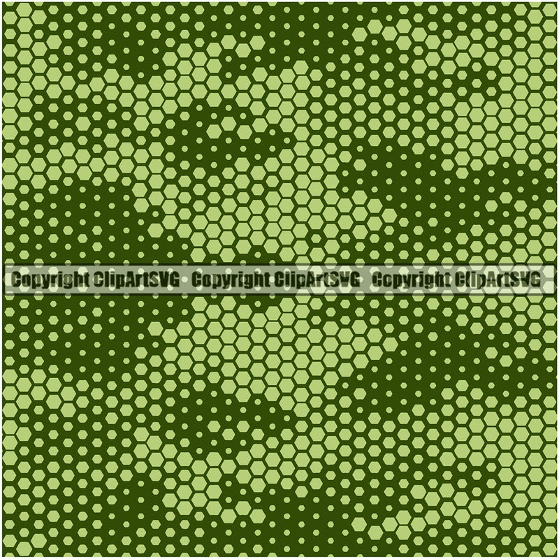 Camo Hexagon Woodland Seamless Pattern Design Green Color Vector Camping Nature Sports Military Fashion Army War Combat Wilderness Clipart SVG