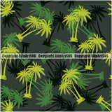 Camo Palm Tree Woodland Seamless Pattern Design Color Green Black Forrest Woods Jungle Wilderness Outdoor Hunting Vector Sports Military Fashion Army Clipart SVG