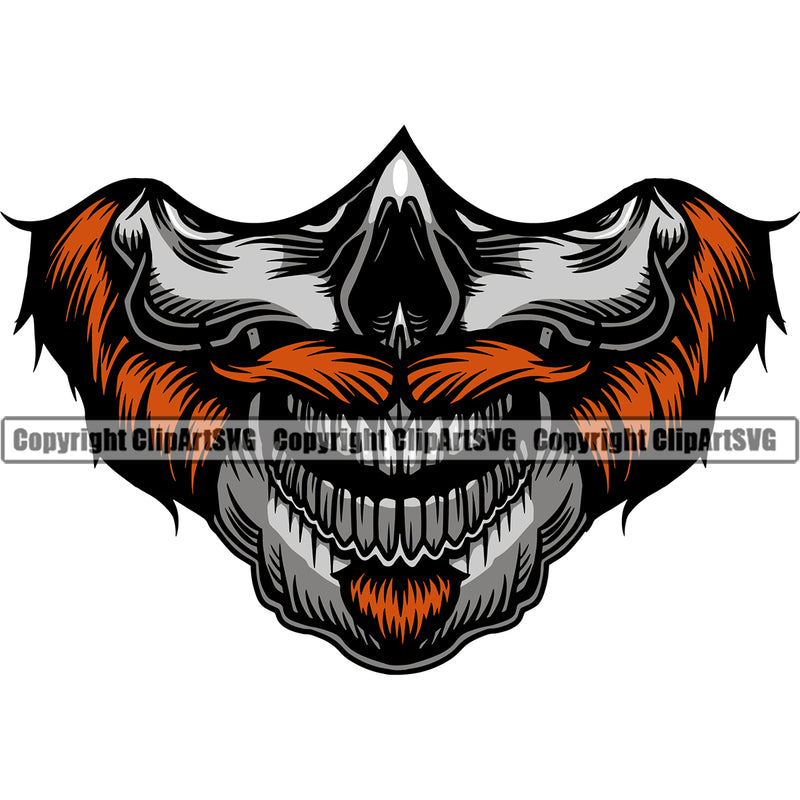 Cowboy Western Texas Vintage American Color Skull Skeleton Half Face Mask Design Element Country Rodeo Traditional Retro Old Wild West Art Design Isolated Rancher Logo Clipart SVG