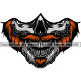 Cowboy Western Texas Vintage American Color Skull Skeleton Half Face Mask Design Element Country Rodeo Traditional Retro Old Wild West Art Design Isolated Rancher Logo Clipart SVG