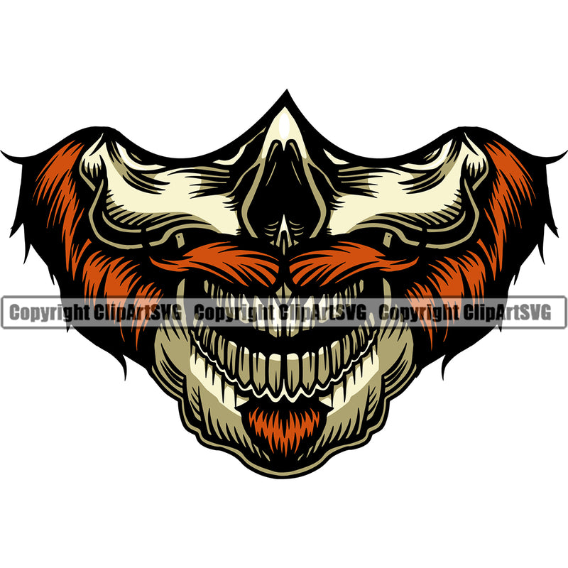 Cowboy Western Texas Vintage American Country Rodeo Color Skull Skeleton Half Face Mask Design Element Traditional Retro Old Wild West Art Design Isolated Rancher Logo Clipart SVG