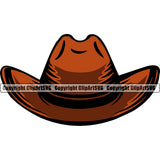 Cowboy Western Texas Vintage American Cowboy Leather Cap Hat Color Design Element Country Rodeo Traditional Retro Old West Art Design Isolated Rancher Logo Clipart SVG
