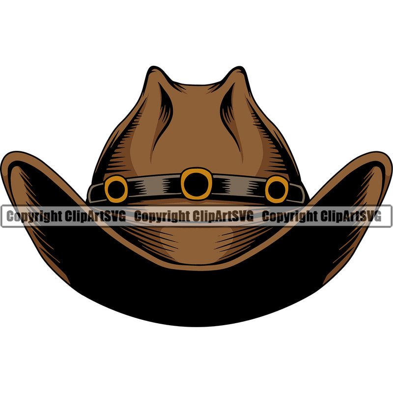 Cowboy Western Texas Vintage American Country Rodeo Traditional Retro Leather Hat Cap Design Element Color Old Wild West Art Design Isolated Rancher Logo Clipart SVG