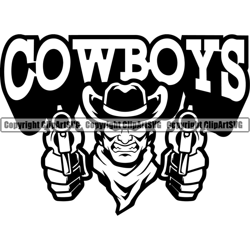 Cowboy Western Texas Vintage American Country Rodeo Cowboys Quote Text Hands Gun Design Element Mascot Traditional Retro Old Wild West Art Design Isolated Rancher Logo Clipart SVG