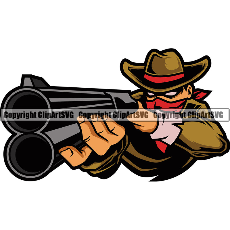 Cowboy Western Texas Vintage American Country Rodeo Cowboy Outlaw Color Head Mascot Design Element Traditional Retro Old Wild West Art Design Isolated Rancher Logo Clipart SVG