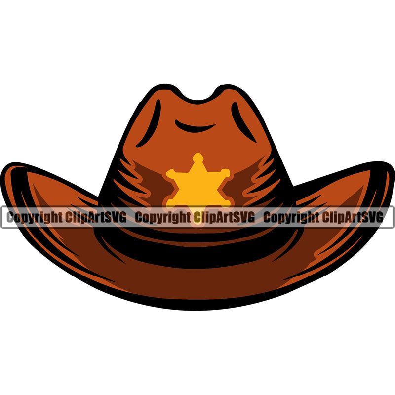 Cowboy Western Texas Vintage American Country Rodeo Traditional Cowboy Sheriff Hat Color Design Element Retro Old Wild West Art Design Isolated Rancher Logo Clipart SVG