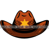Cowboy Western Texas Vintage American Country Rodeo Traditional Cowboy Sheriff Hat Color Design Element Retro Old Wild West Art Design Isolated Rancher Logo Clipart SVG