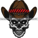 Cowboy Western Texas Vintage American Country Rodeo Cowboy Skull Skeleton Wearing Leather Cowboy Hat Cap Color Design Element Retro Old Wild West Art Design Isolated Rancher Logo Clipart SVG
