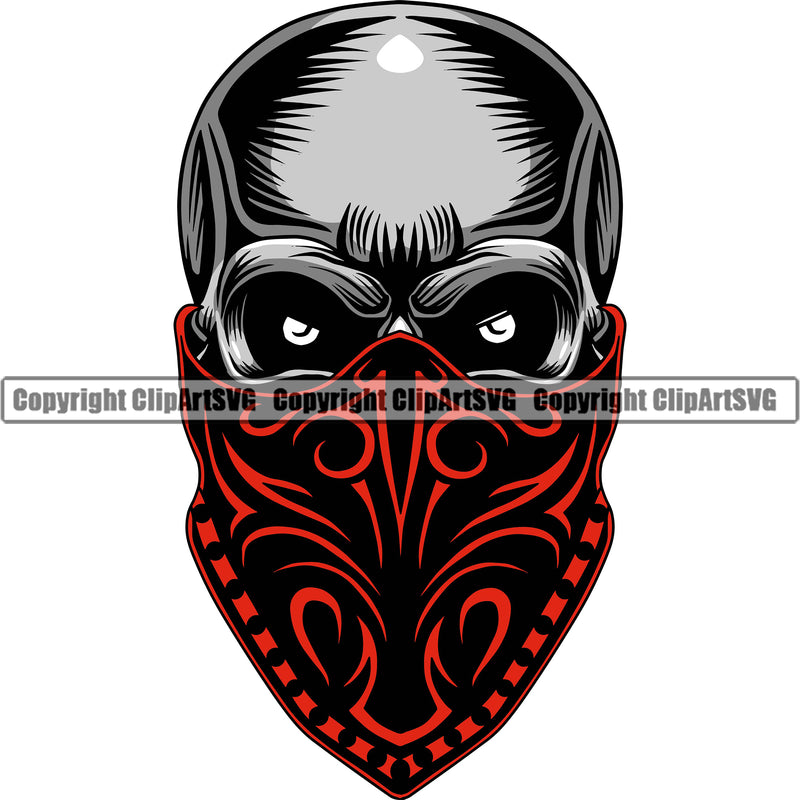 Cowboy Western Texas Vintage American Country Rodeo Cowboy Skull Skeleton Wearing Leather Bandanna Mask Black Color Head And Red Color Scarf Design Element Traditional Retro Old Wild West Art Design Isolated Rancher Logo Clipart SVG