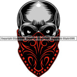 Cowboy Western Texas Vintage American Country Rodeo Cowboy Skull Skeleton Wearing Leather Bandanna Mask Black Color Head And Red Color Scarf Design Element Traditional Retro Old Wild West Art Design Isolated Rancher Logo Clipart SVG