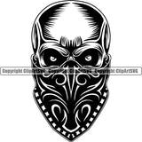 Cowboy Western Texas Vintage American Country Rodeo Skull Skeleton Wearing Leather Bandanna Mask White Design Element Retro Old Wild West Art Design Isolated Rancher Logo Clipart SVG