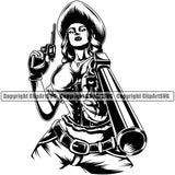 Cowboy Western Texas Vintage Cowboy Woman Woman Man Hand Holding Gun Pistol Revolver Design Element Country Rodeo Traditional Retro Old Wild West Art Design Isolated Rancher Logo Clipart SVG
