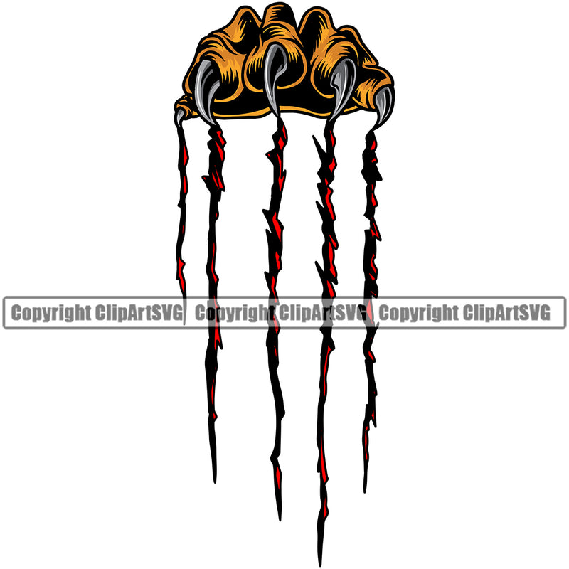 Animal Claw Design Element Sharp Nails Scratching Scratch Scratches Tiger Panther Leopard Jaguar Monster Sports Mascots School Hand Rip Background Mascot Cartoon Character Game Fantasy E-Sport Emblem Badge Company Art Symbol Business Logo Clipart SVG