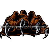 Animal Claw Design Element Sharp Nails Scratching Paw Scratch Paws Scratches Tiger Cheetah Panther Leopard Jaguar Monster Hand Sports Mascots Team Sport Mascot Game Fantasy Emblem Badge Company Brown Color Symbol Business Logo Clipart SVG