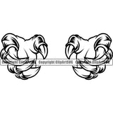 Animal Claw Design Element Game Controller Sharp Nails Scratching Paws Tiger Panther Leopard Jaguar Monster Hand Sports Mascots Team School Sport Mascot Cartoon Character Game Fantasy eSport Emblem Badge Company Art Symbol Business Logo Clipart SVG